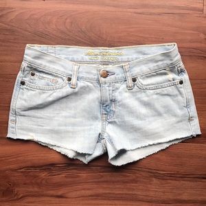 Abercrombie and Fitch Distressed Light Wash Jean Shorts, Size 00